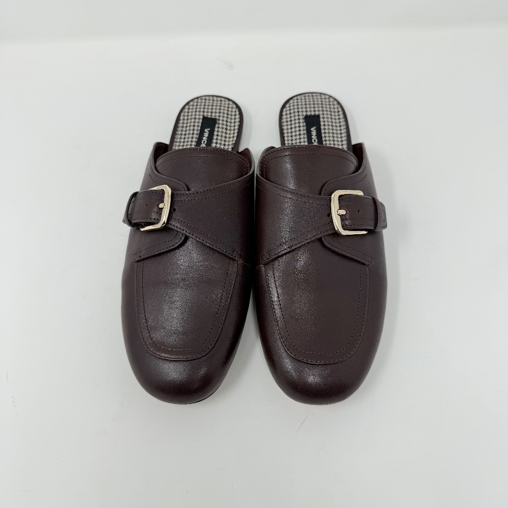 New Vince Minetta Leather Loafer Mule Chili Brown Sz 6.5 - Picture 8 of 13